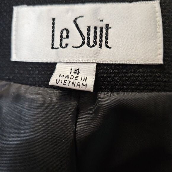 le suit 14 Skirt Suit Black Women's short sleeve jacket lined - Picture 2 of 16